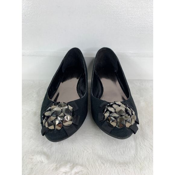 Jaclyn Smith Alura Black Faux Suede Wedge Heels Women’s Size 7 - Picture 2 of 9